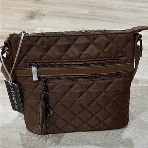 Brown La Terre Quilted Crossbody Bag